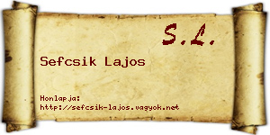 Sefcsik Lajos névjegykártya